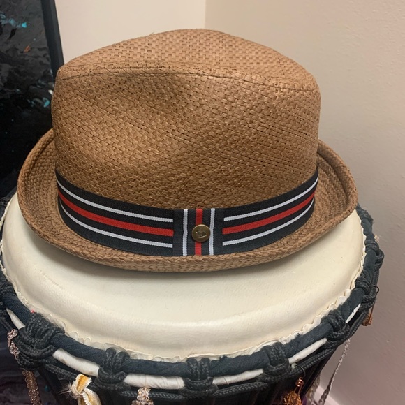 Peter Grimm Accessories - NWOT Peter Grimm casual Brown fedora hat. Brw w/ red and white stripe for style